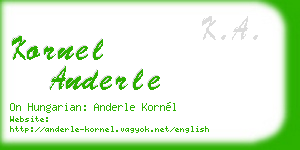 kornel anderle business card