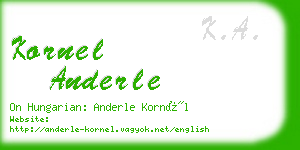 kornel anderle business card